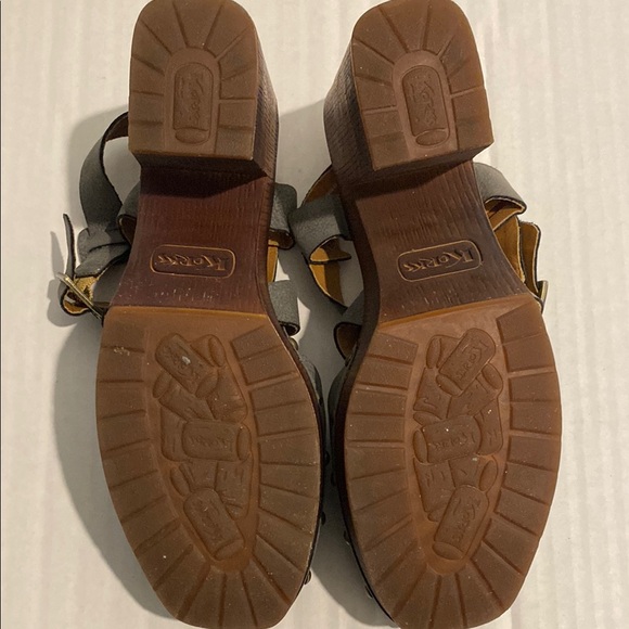 Korks : Gray Mules with Cork Footbed and Suede Finish - Picture 4 of 7